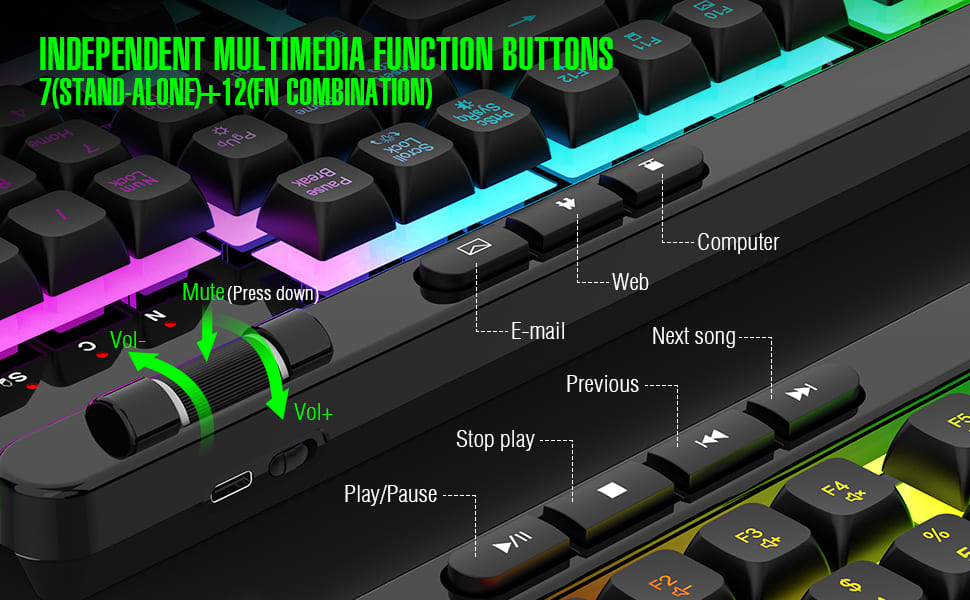 Standard Multimedia Gaming Keyboard
