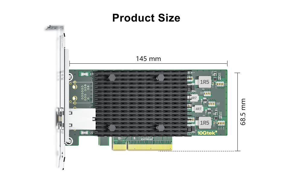 Intel OEM X540-T1 Single Port 10Gb Ethernet Network Adapter – RJ45, PCI Express X8 (New)