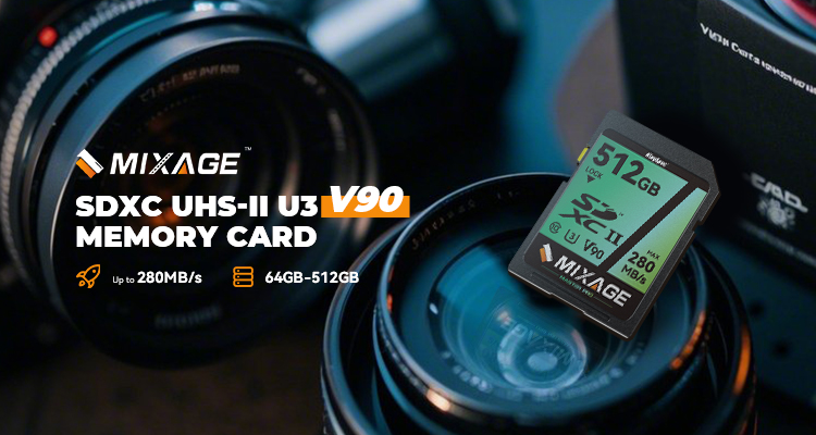 MIXAGE SDXC UHS-II U3 V90 Memory Card