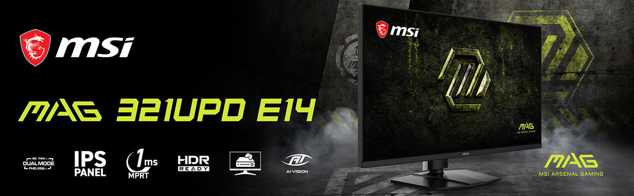 MSI MAG 321UPD E14 Gaming Monitor banner