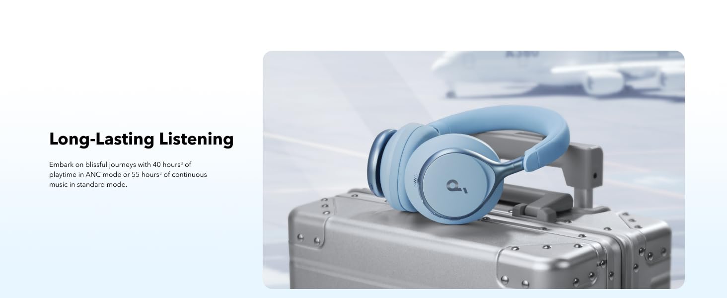  Space One Active Noise Cancelling Headphones by Anker - 40H  Playtime, LDAC Hi-Res Audio, Bluetooth 5.3, Clear Calls : Electronics