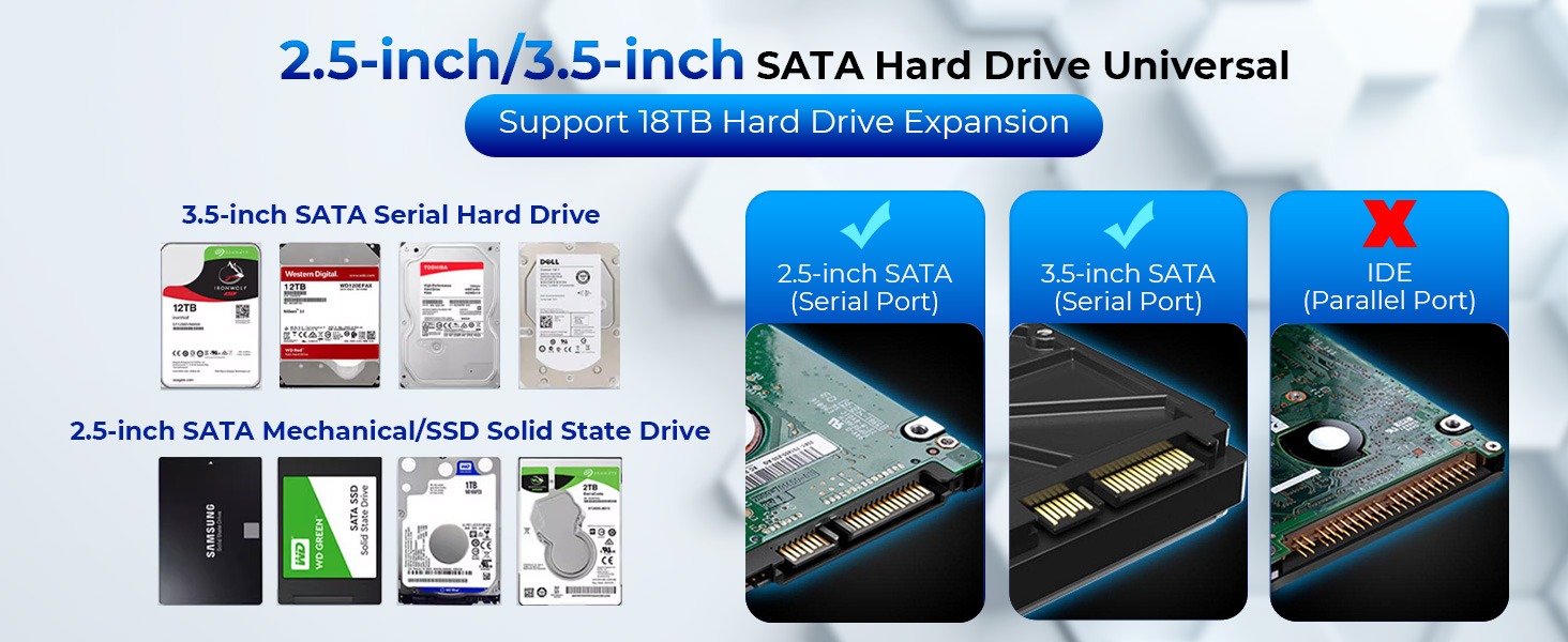Rosewill RS-N2S-CL M.2 NVMe & SATA SSD / 2.5" & 3.5" HDD Hard Drive Cloner & Reader Docking Station