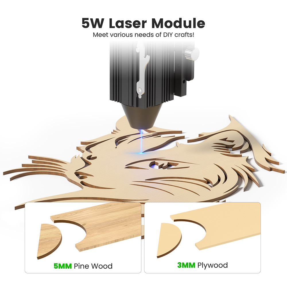 Mecpow M1 Mini Laser Engraver, 5W Laser Cutter Portable Desktop Laser Engraving