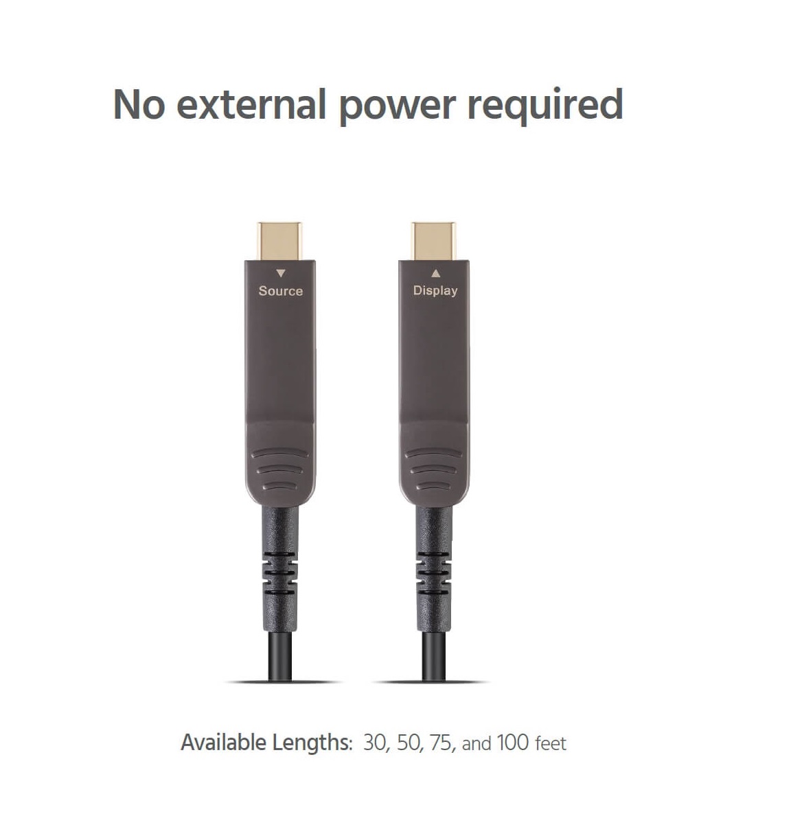 USB 3.1 Type-C to Type-C Video-Only Cable, 30ft, 4K@60Hz, Fiber Optic, AOC