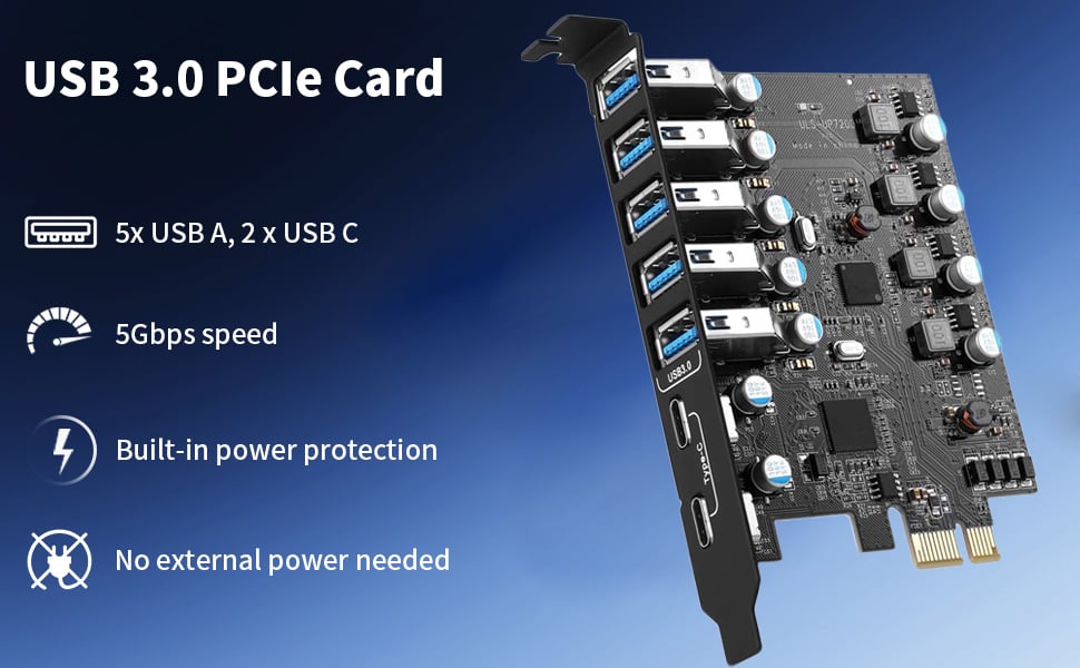 7 Port Pcie Expansion Card