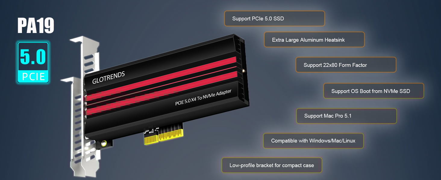 M.2 NVMe to PCIe 5.0 X4 Adapter