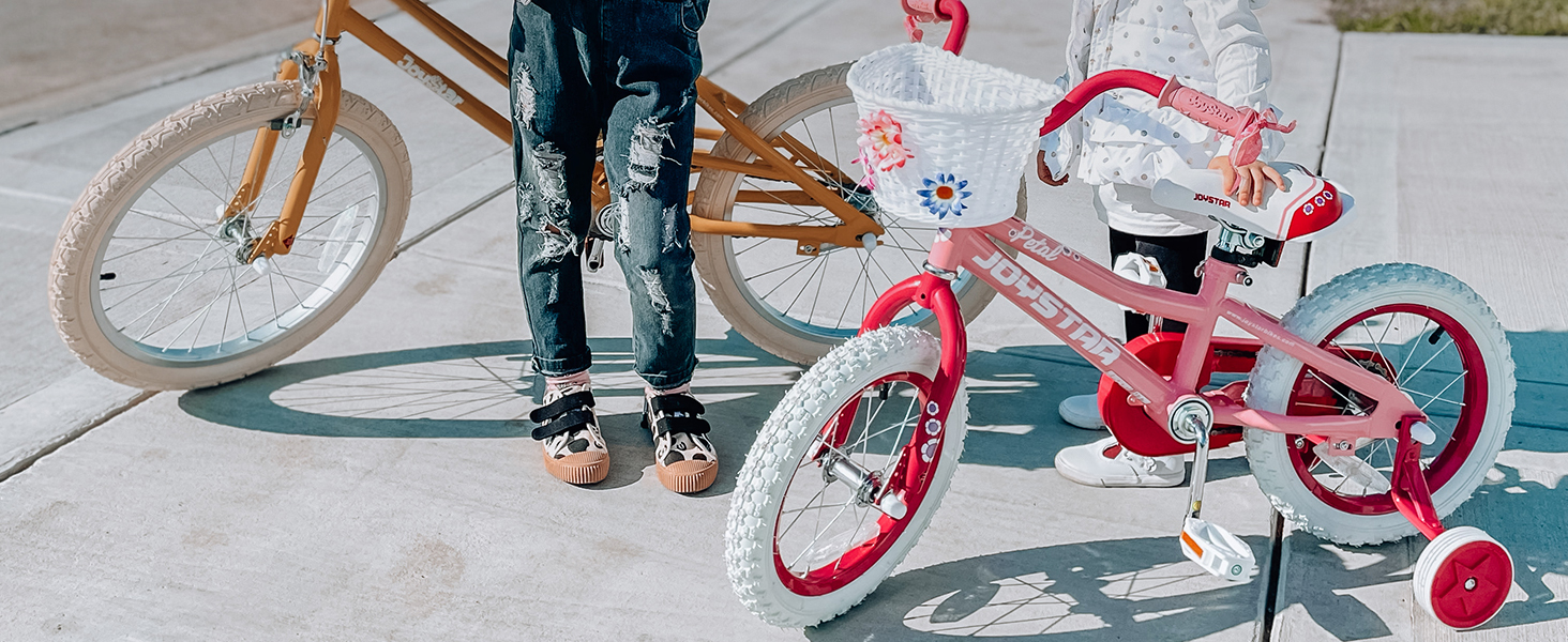 joystar kids bike boy girl children youth bicycle training wheels basket low-step frame