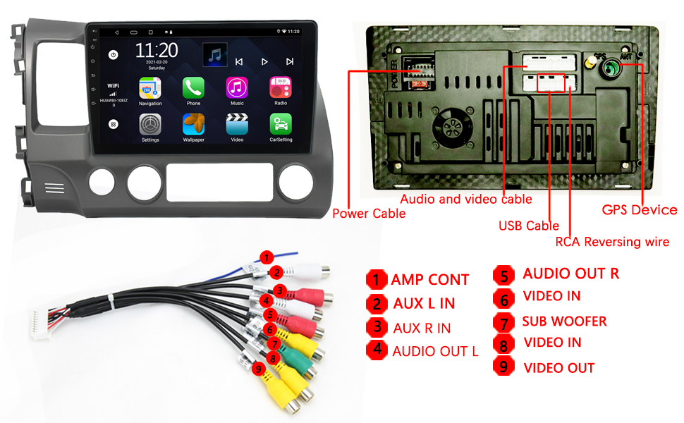 Android 10 Car Stereo Compatible with CarPlay&Android Auto,10 Inch Touch Screen Car Radio