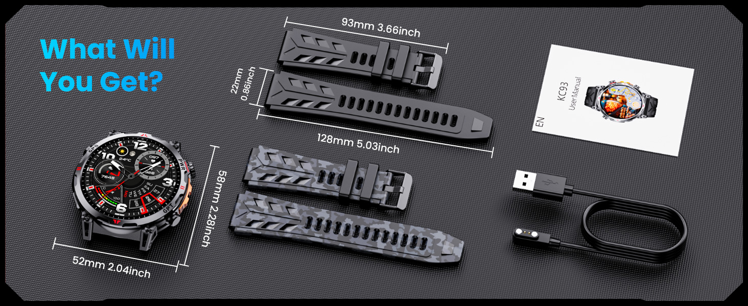 Military Smart Watch with GPS/Compass,Smartwatch with GPT Voice Assistant,1.56" AMOLED Screen