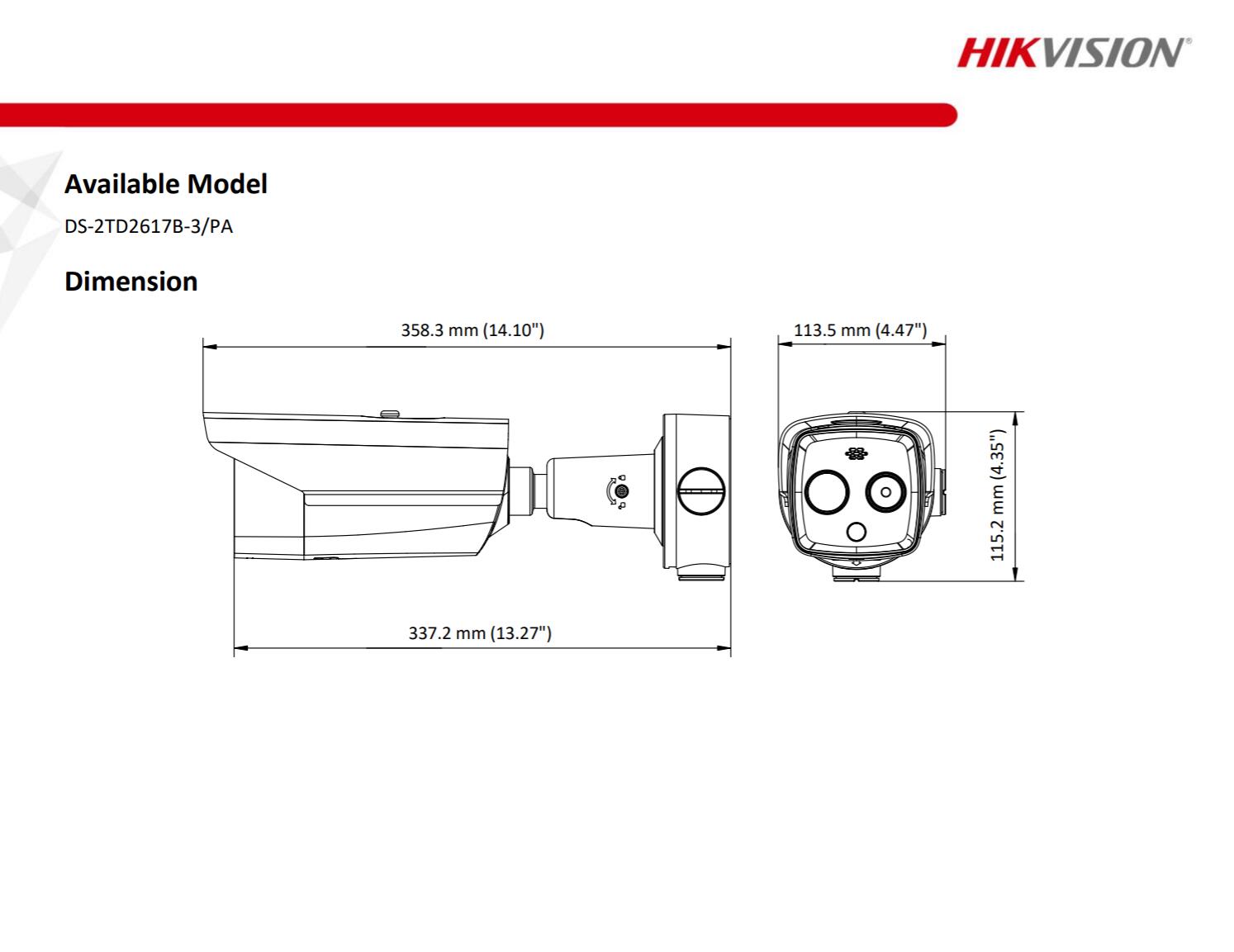 Hikvision DS2TD2617B3/PA Temperature Screening Thermographic Thermal