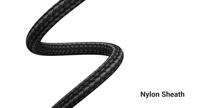 This Cable has a nylon braided outer material, which makes it withstand more than 10000+ tests and f
