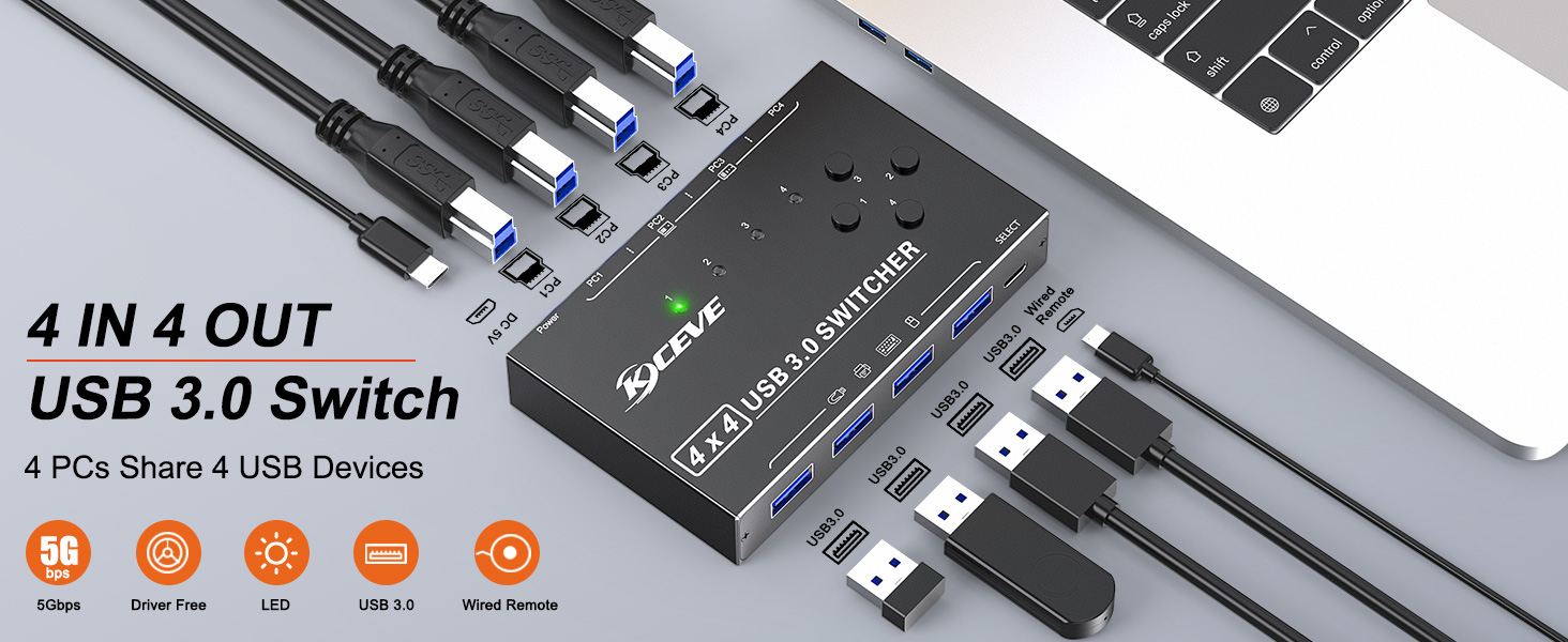 4 Ports USB 3.0 Switch