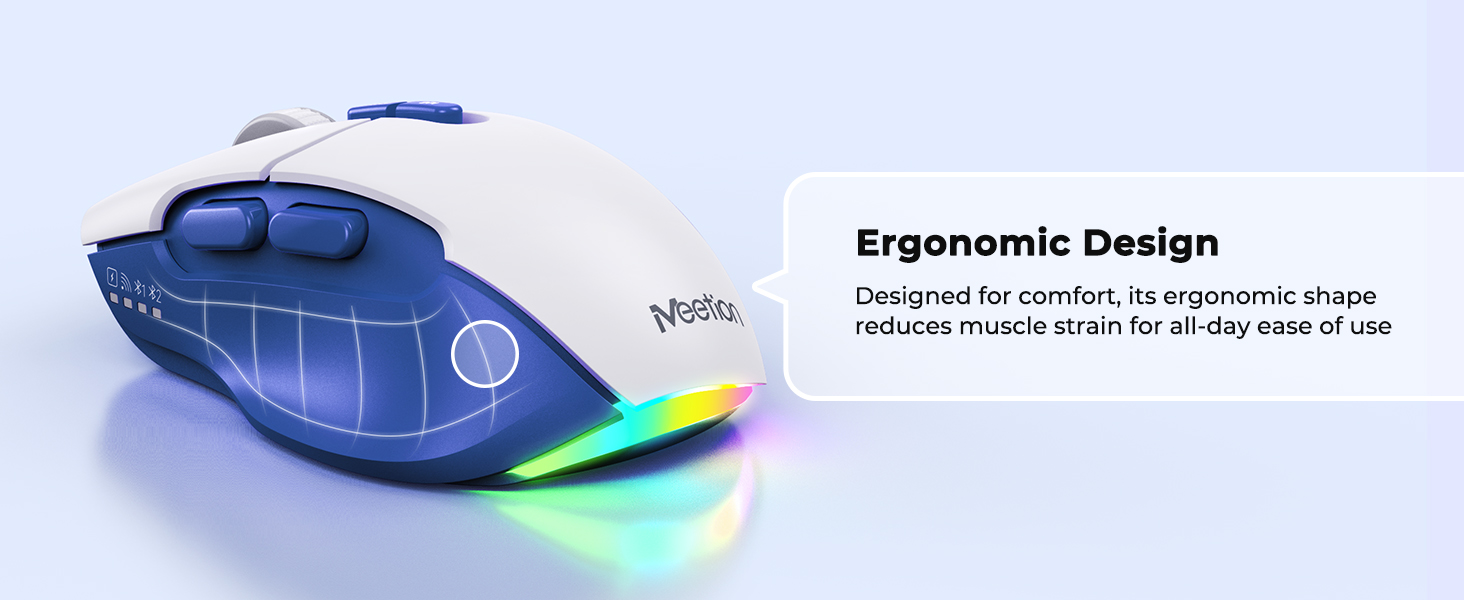 Wireless Mouse for Laptop, USB 2.4G and Bluetooth Connectivity, 4 Adjustable DPI