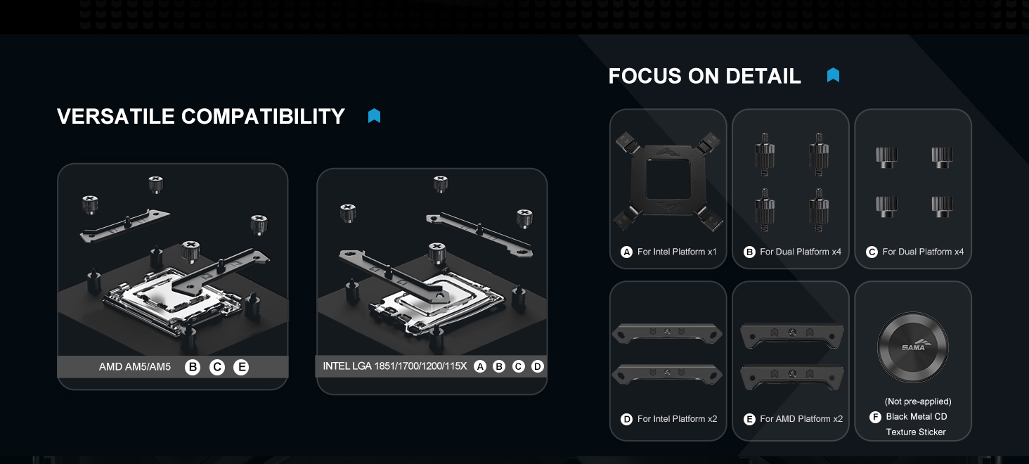 SAMA A60E Dual-Tower CPU Air Cooler