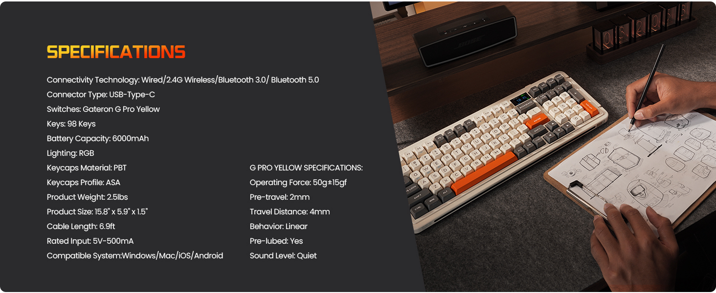 ProtoArc X RoyalAxe L98 Mechanical Keyboard with 1.14 TFT ProtoArc X RoyalAxe L98 Mechanical Keyboard with 1.14 TFT