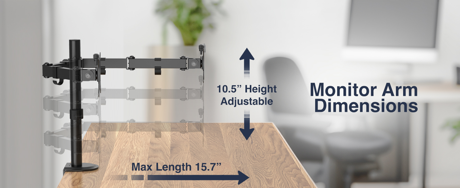 dual monitor arm, eco monitor arm, monitor mount, spring arm, VESA mount, ergonomic