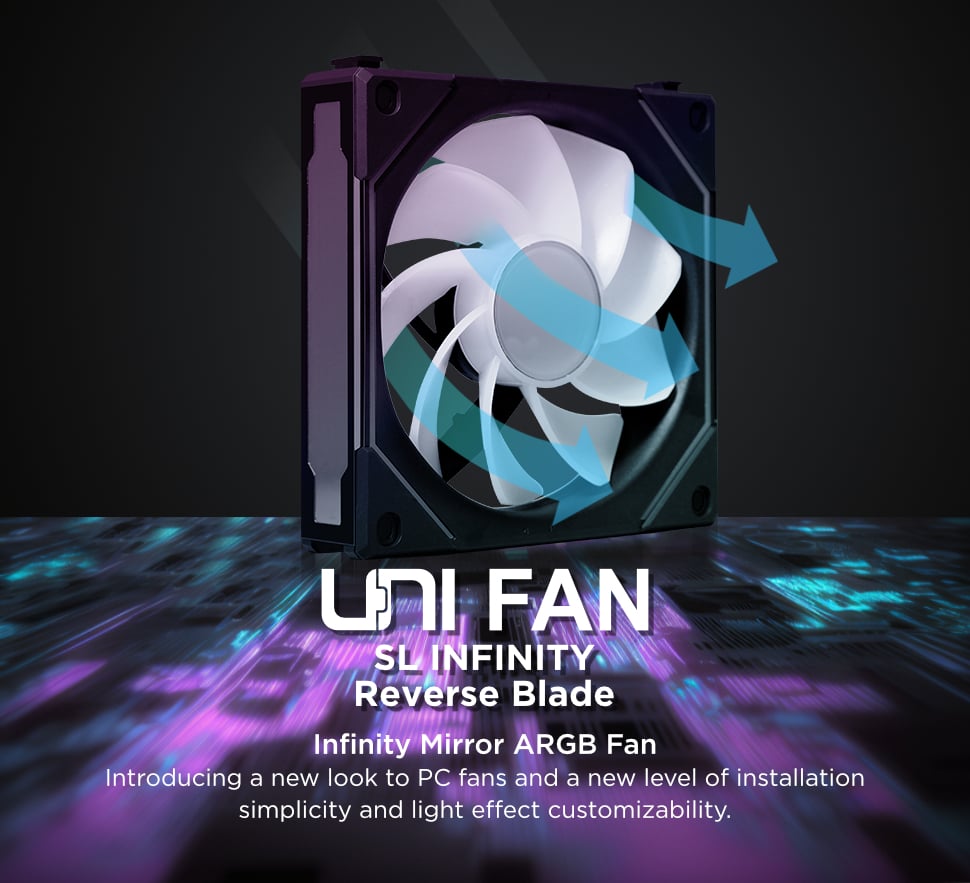 LIAN LI UNI FAN SL INFINITY 120 RGB BLACK REVERSE BLADE VERSION ---UF ...