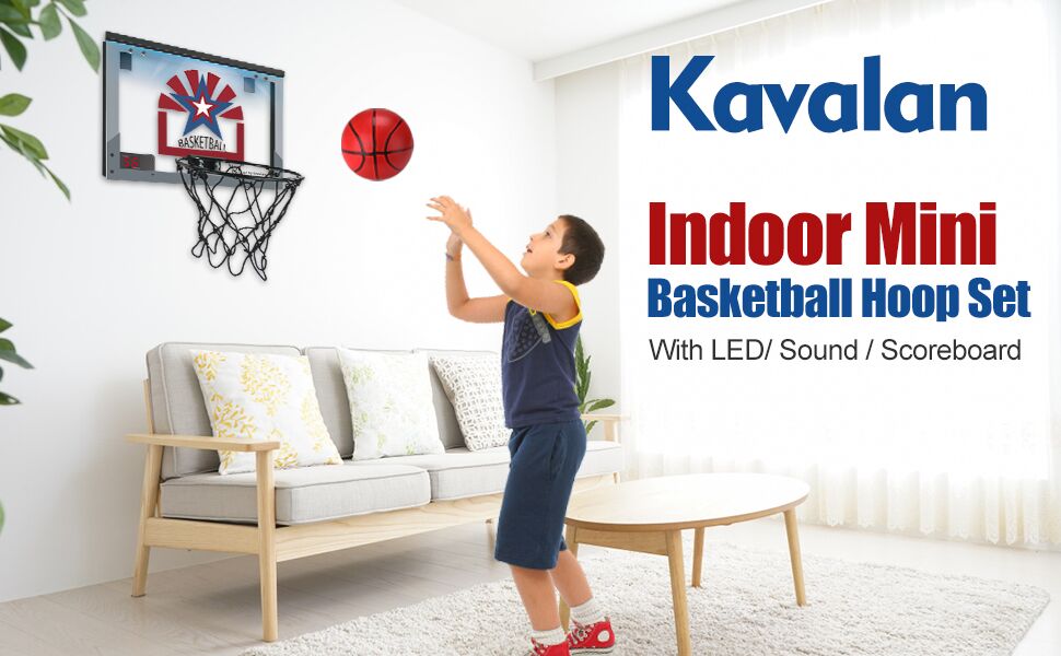Children's Basketball Hoop Set, Indoor Scoreboard Wall-mounted