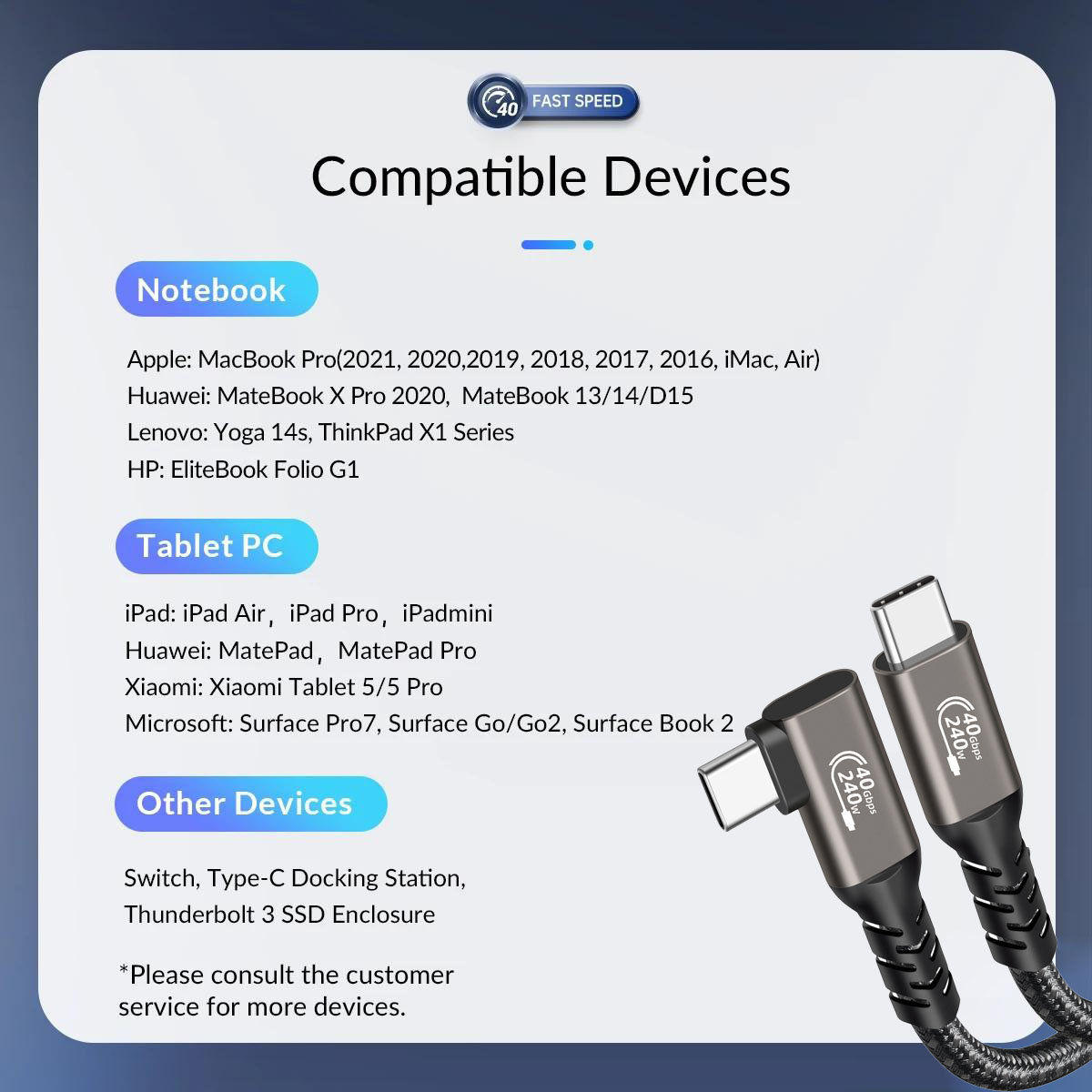 Right Angle Thunderbolt 4 Cable