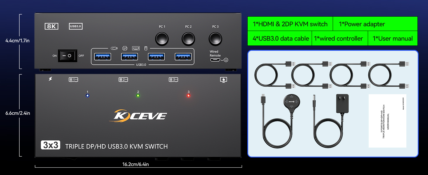 Wired Remote(1.5m), Space-Saving: Battery-Free Convenience + Zero Signal Interference, reducing clut