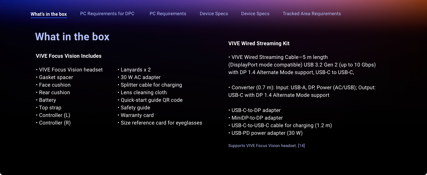 VIVE Focus Vision Wired Bundle