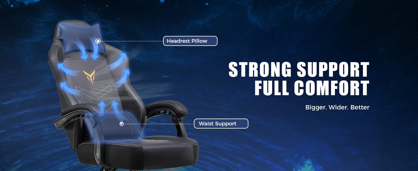 Gaming Chair with Foot Rest, PC Computer Game Chair for Adults, Ergonomic High Back Home Office Desk