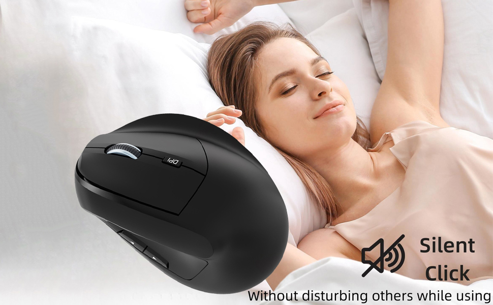 Wireless Mouse Ergonomic (Bluetooth + USB) Dual Mode Vertical Silent Portable Multi Device Ergo Upri