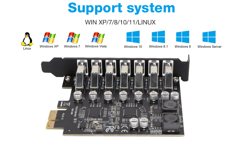 PCIE USB 3.0 Card 7 Ports