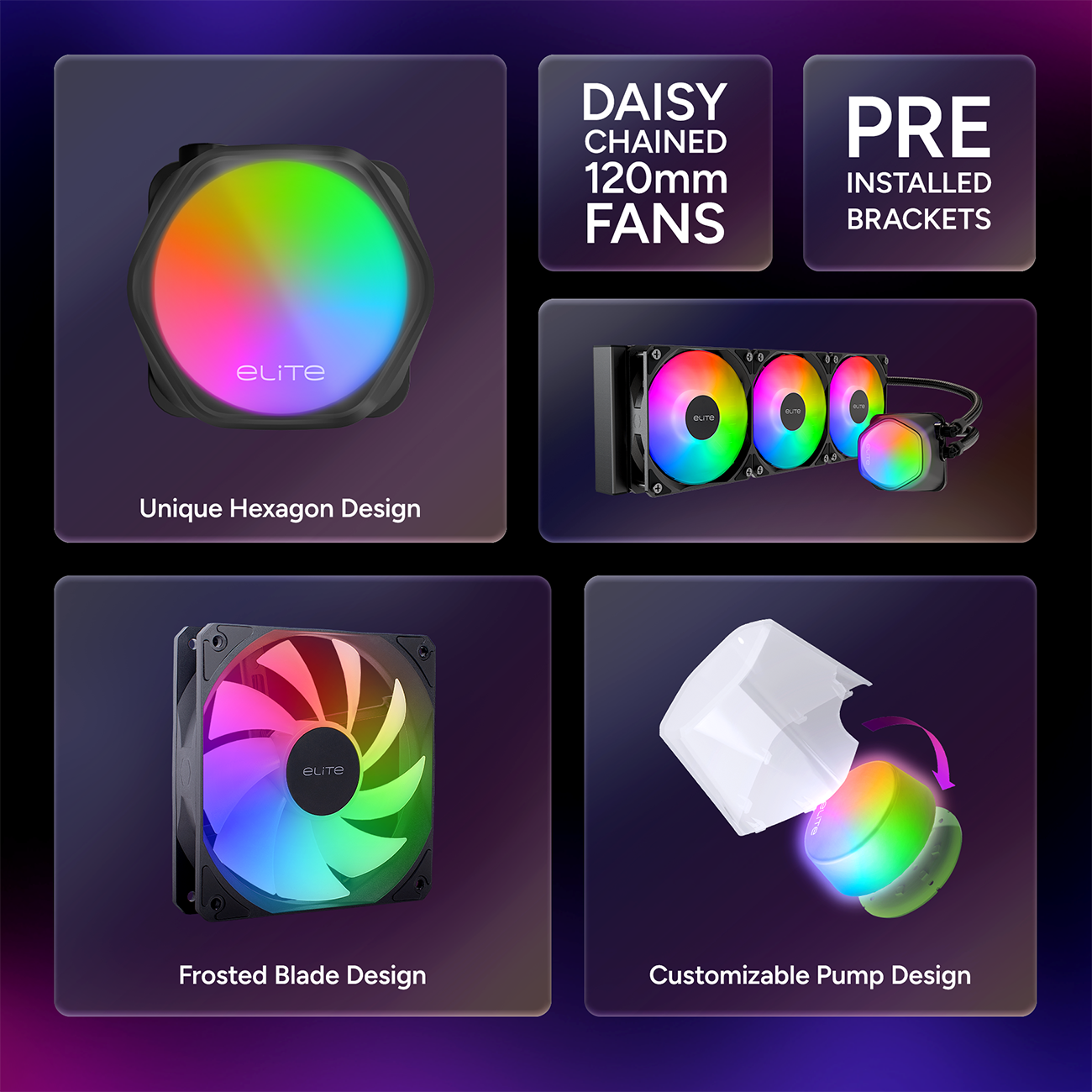 Cooler Master Elite Liquid 360 CPU AIO Cooler - Black