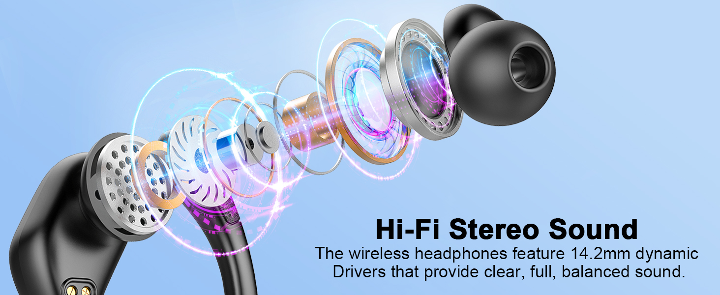 Wireless Earbuds, 75hrs Bluetooth 5.4 Headphone Sport, 2025 Bluetooth Earbuds Deep Bass Over Ear Bud