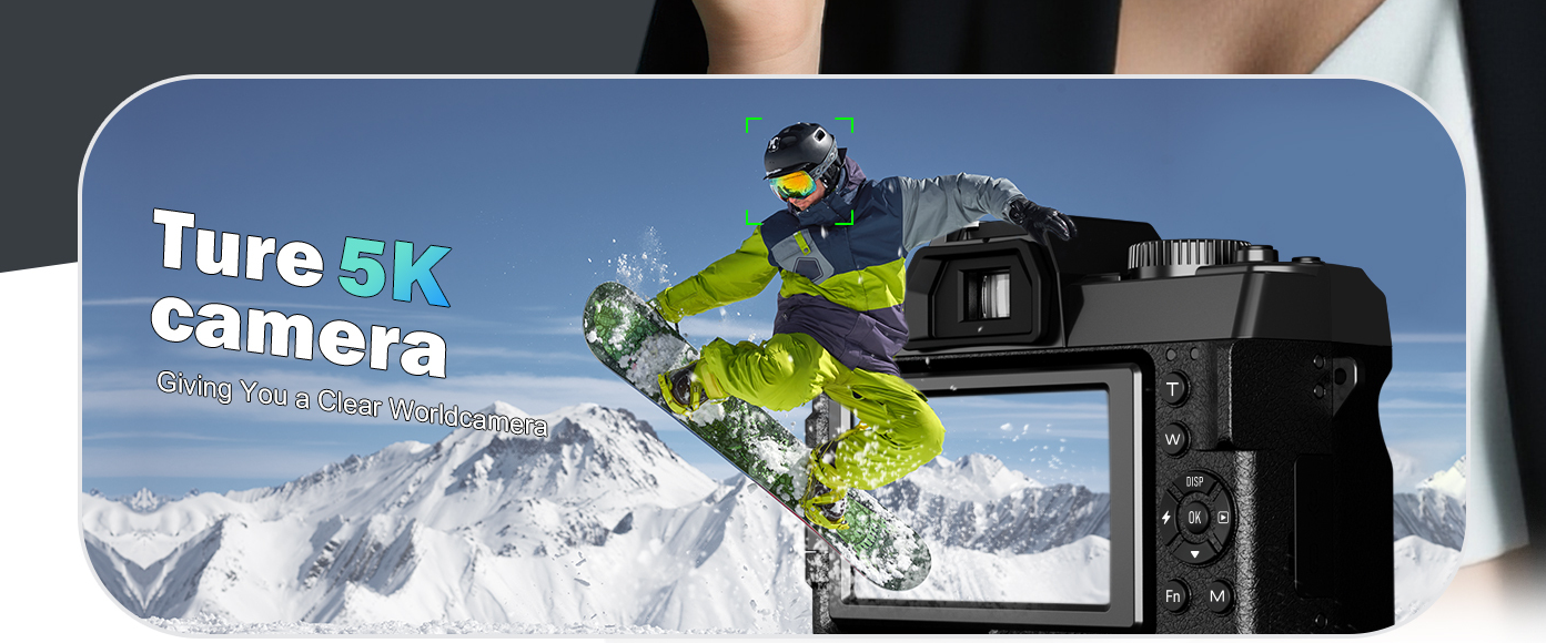 5K camera, 64MP digital camera, vlogging camera, 16X optical zoom camera, flip screen camera