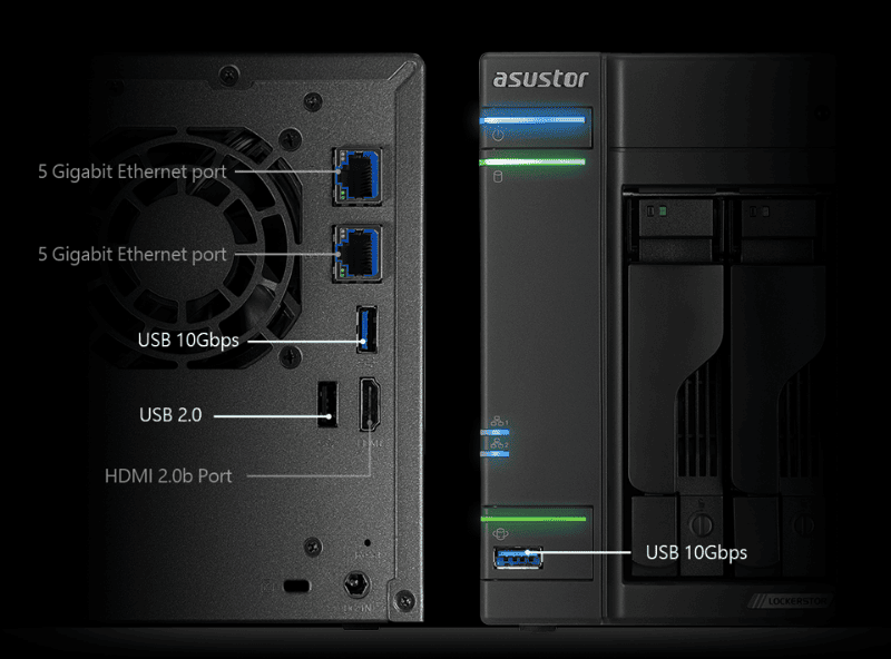 Asustor AS6702T v2 Lockerstor 2 Gen2+ 2 Bay Desktop NAS