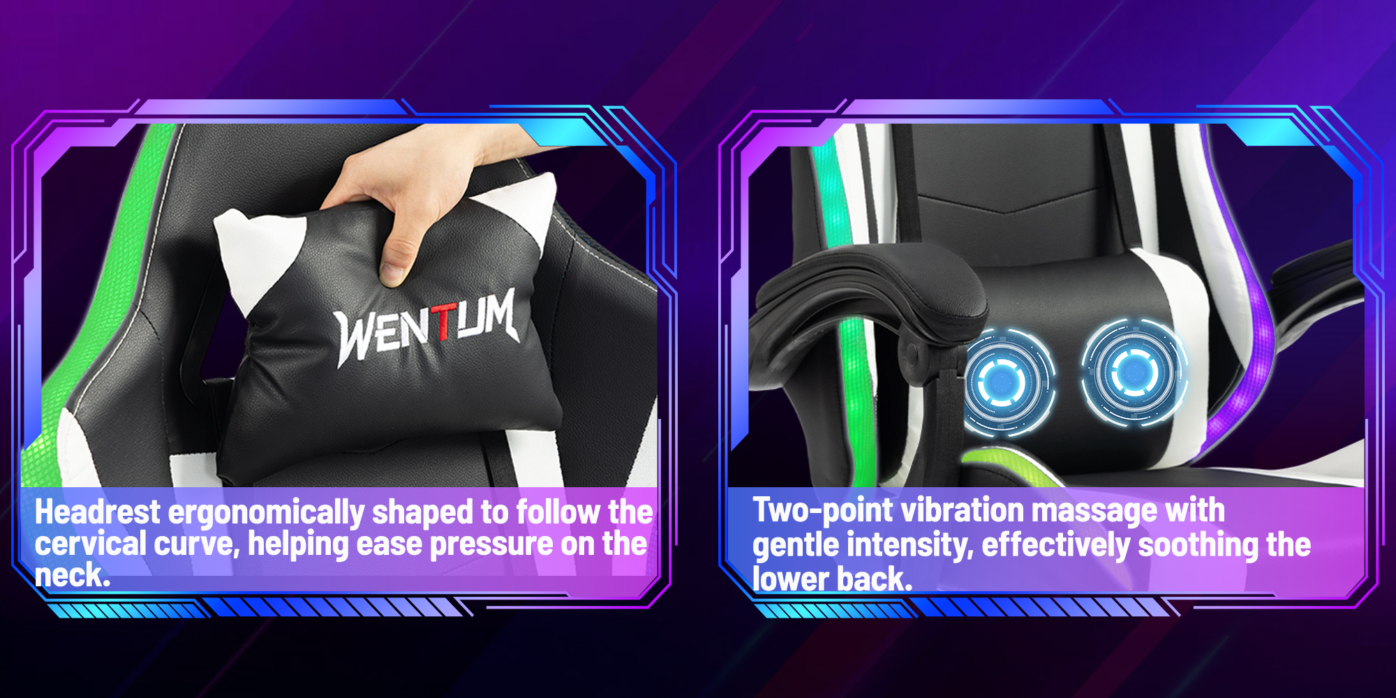 Two-point vibration massage