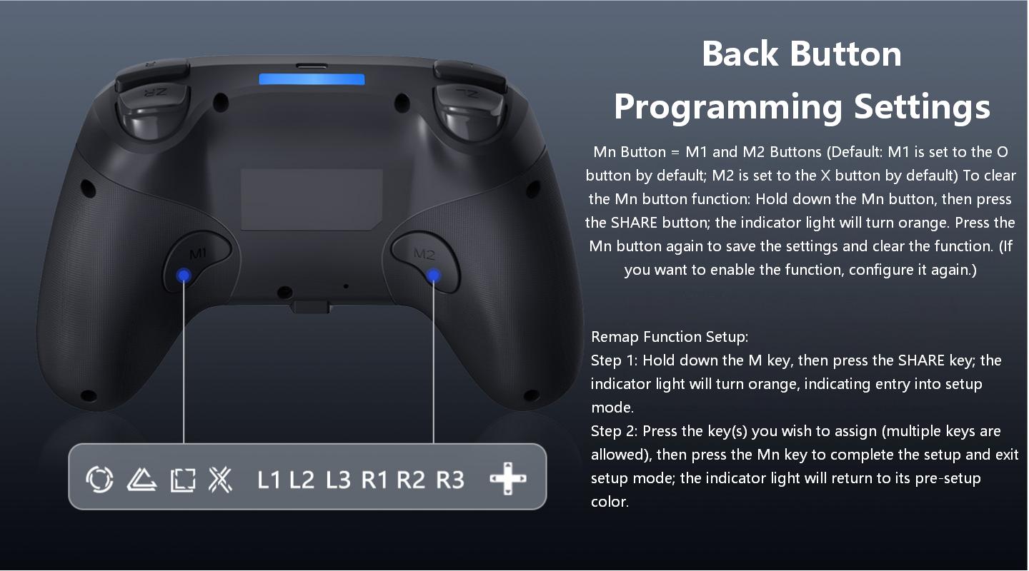 Back Button Programming Settings