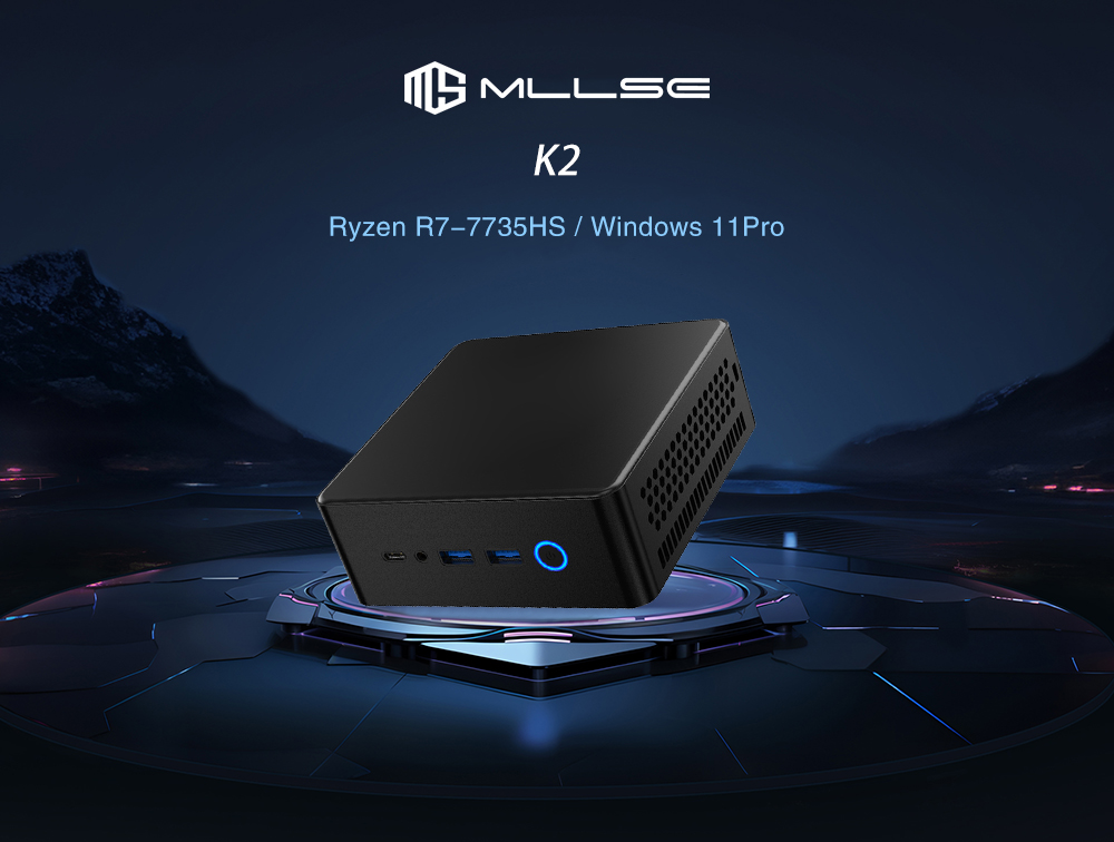 MLLSE K2 Mini PC, AMD Ryzen 7 7735HS up to 4.75GHz 8 Core/16