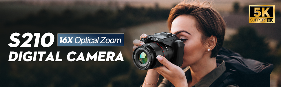 S210 5K 64MP digital camera with 16X optical zoom for vlogging