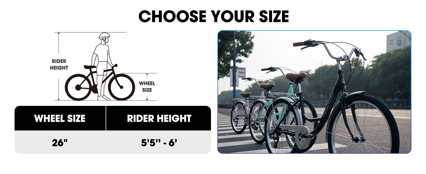 cruiser bike beach cruiser comfort bike classic bicycle retro bike men women womens mens 26 inch