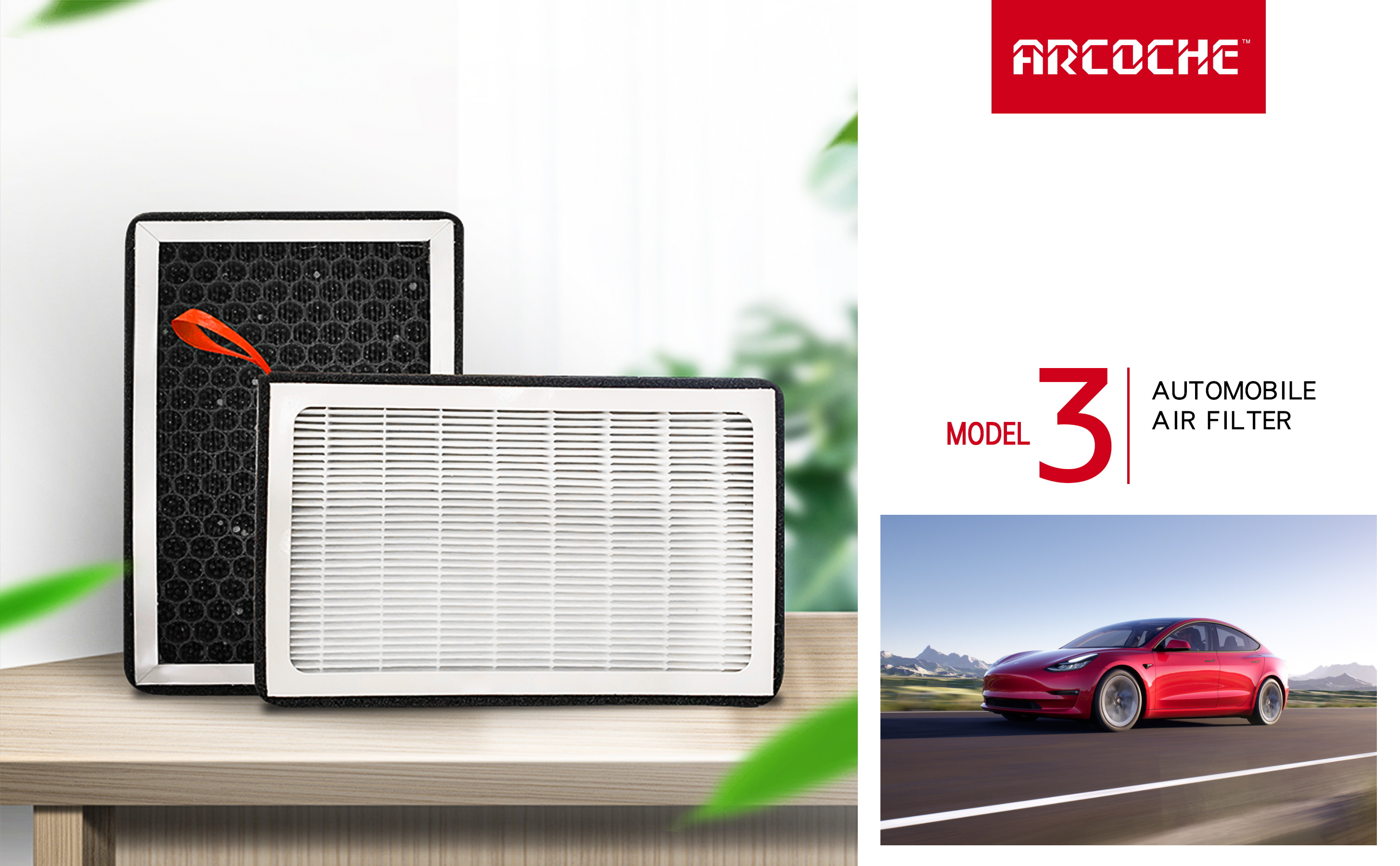 Tesla Model 3 Air Filter HEPA Filter Replacement With 2 Pack