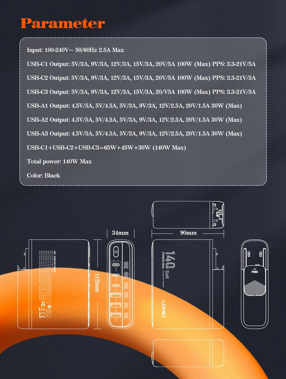 USB C Charger 140W