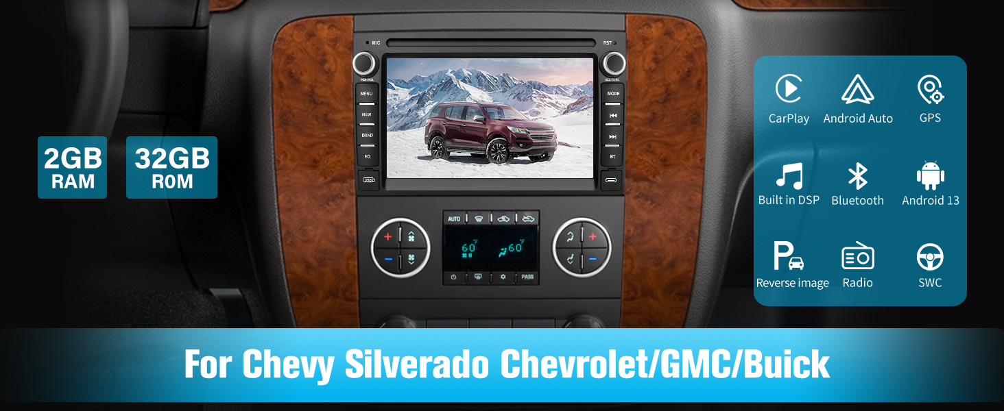 Android 13 Car Radio for Chevy Silverado Yukon Tahoe GMC Sierra