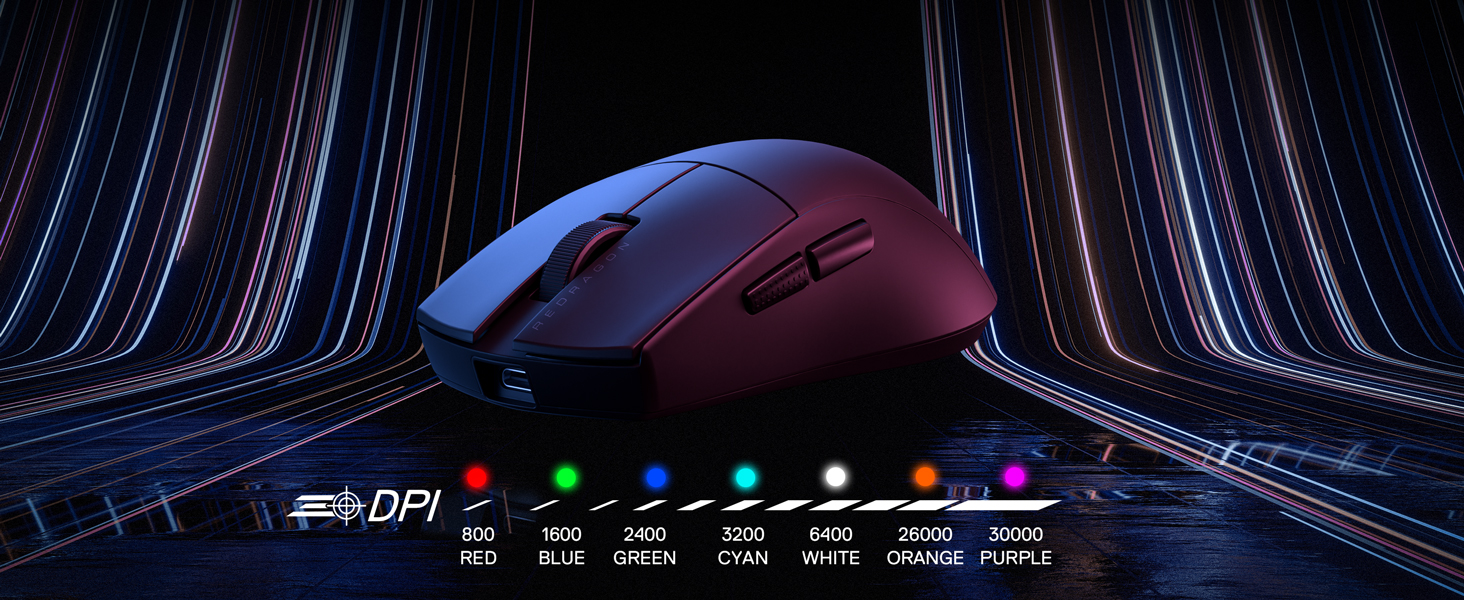Redragon M916 ULT Wireless 8K Polling Rate Gaming Mouse, 49G Ultra-Light 30,000 Max DPI Gaming Mice