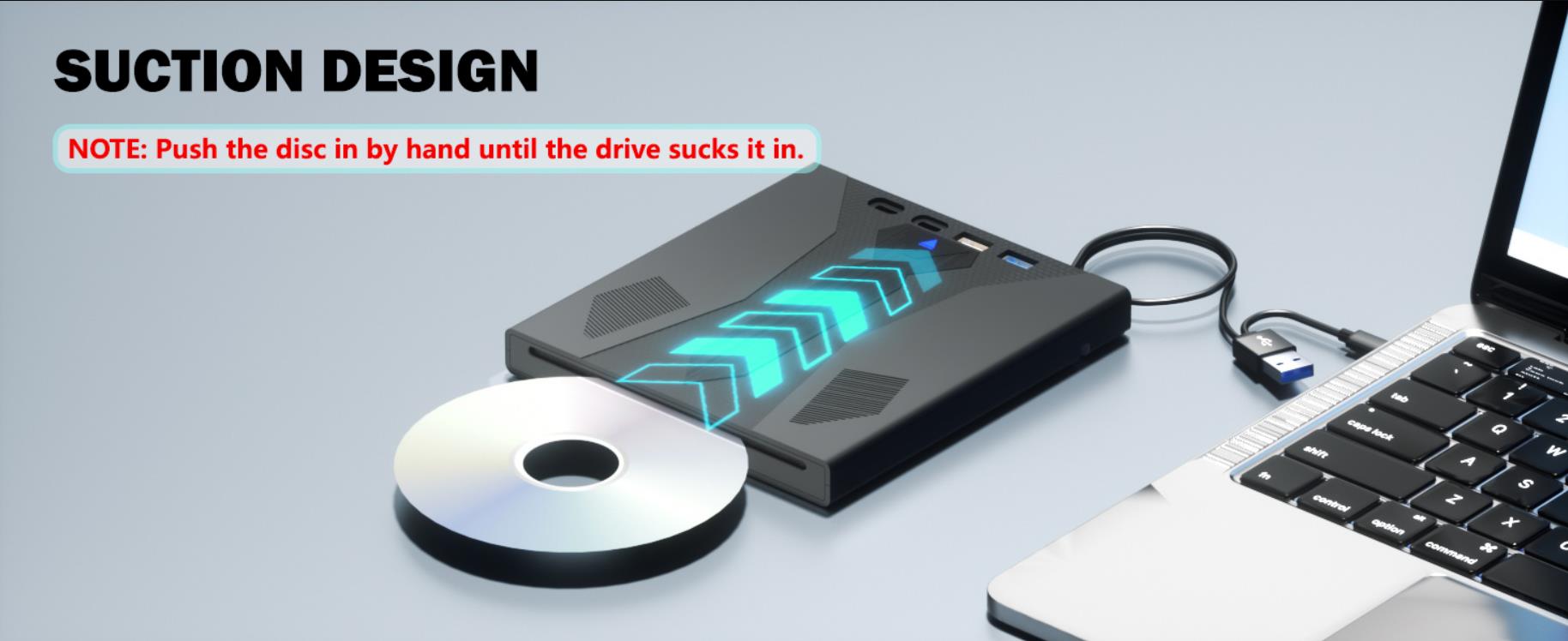 [7 in 1] External Blu Ray Drive, Support 100G Disc USB 3.0 and Type-C Blu Ray Burner