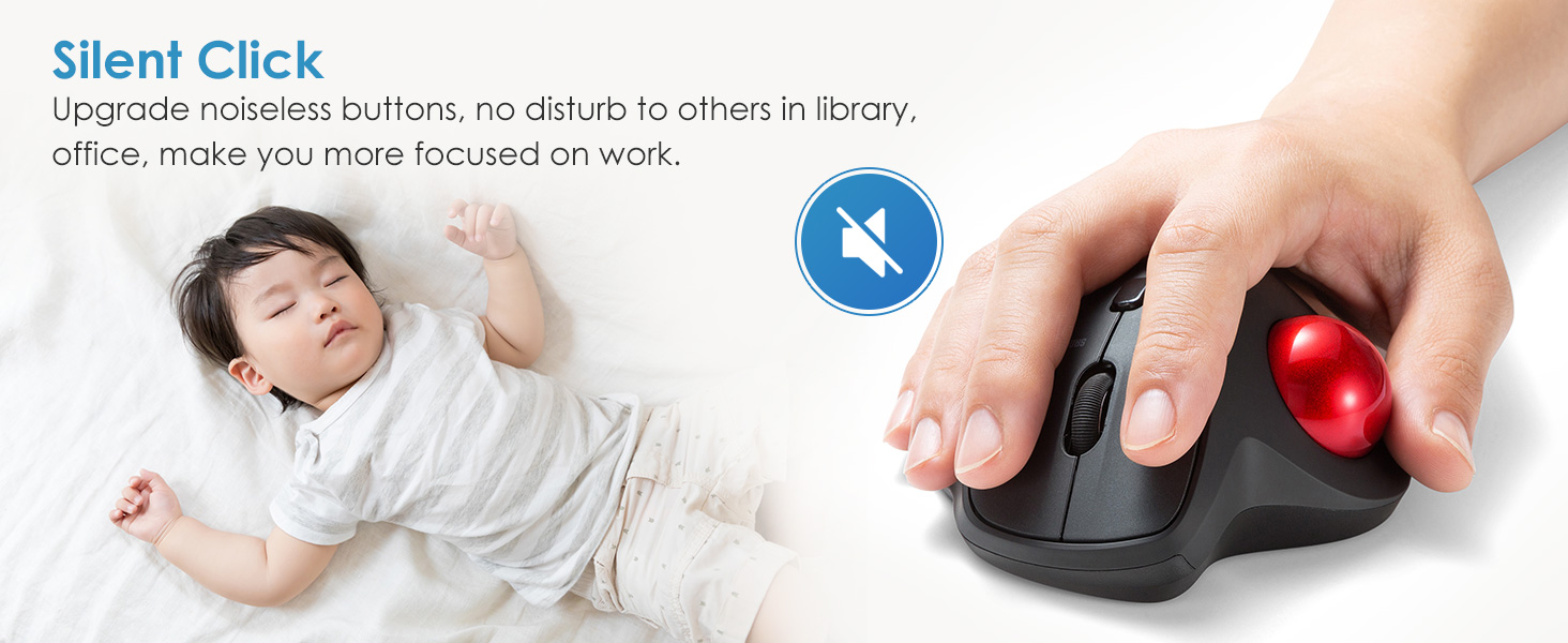 Wired Ergonomic Trackball Mouse