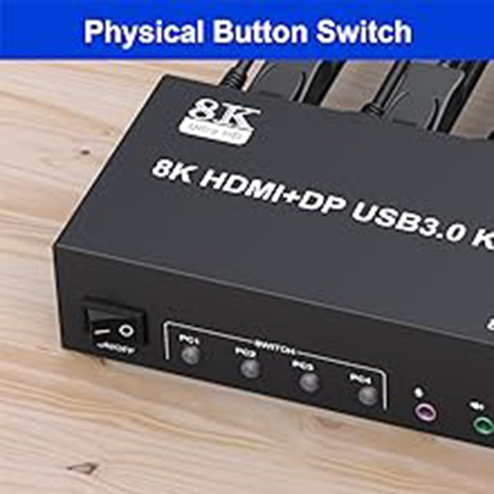 Switch by Panel button Push-button design allows for one-touch switching using a button on the KVM S