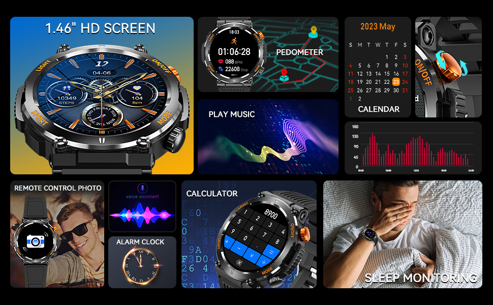 Multifunctional Military Smart Watches