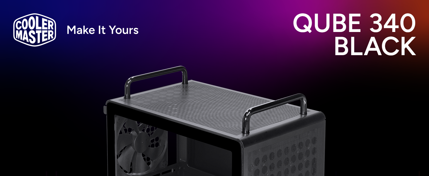 Cooler Master QUBE 340 Micro-ATX Compact -Tower PC Case  - Black