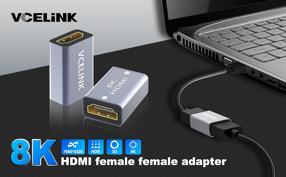 VCELINK 8K HDMI 2.1 Coupler Female to Female