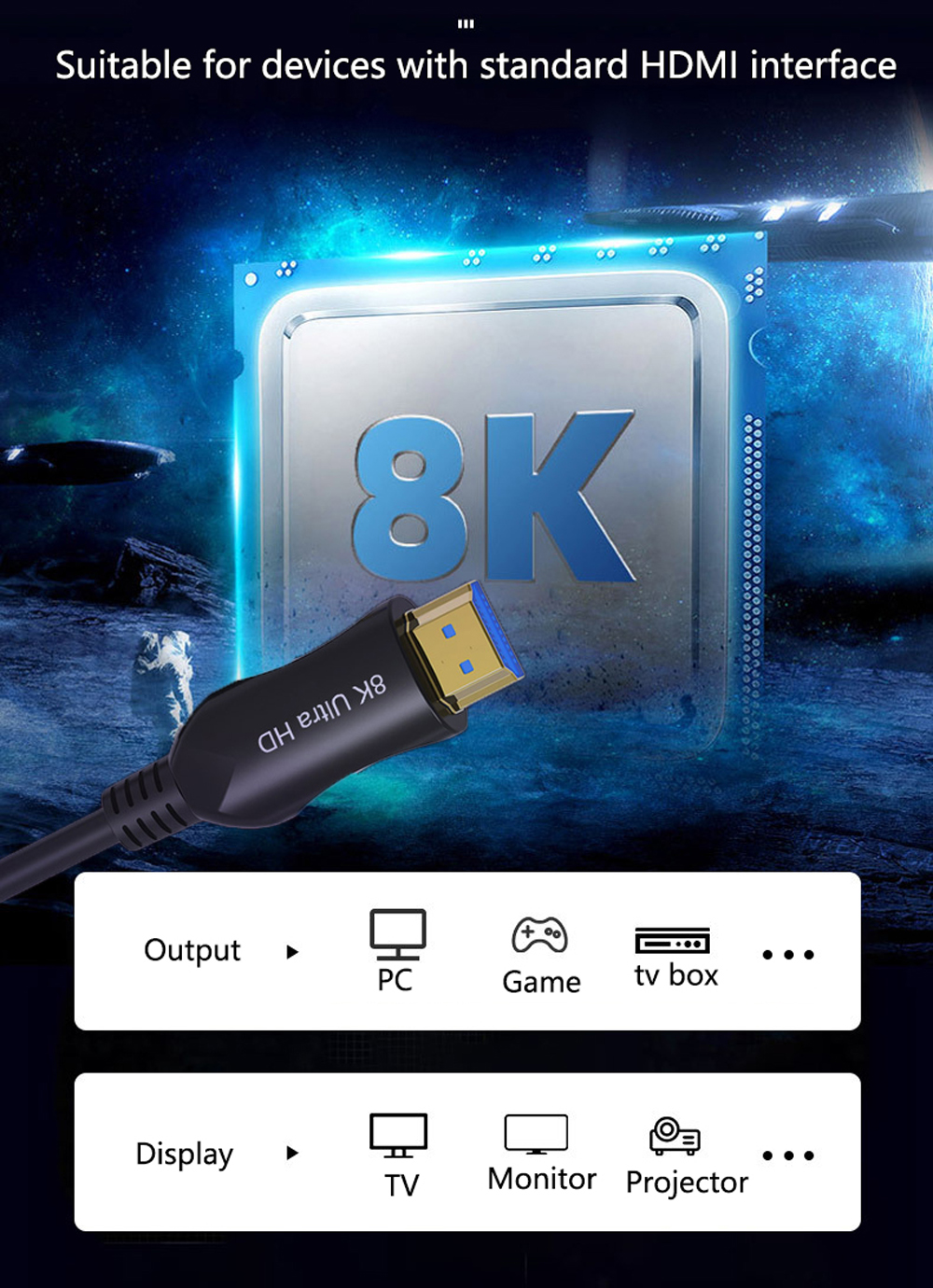 Câble HDMI Noir 2.1 compatibles 4K Ultra HD / 8K PlayStation™ - Nacon