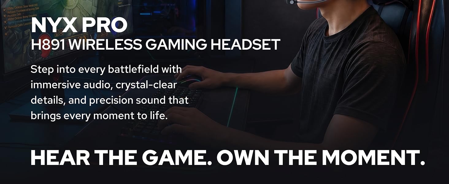 Redragon H891 Wireless Gaming Headset, Tri-Mode (2.4G/BT/Wired), 65H Battery, 50mm Drivers & 7.1 Sur