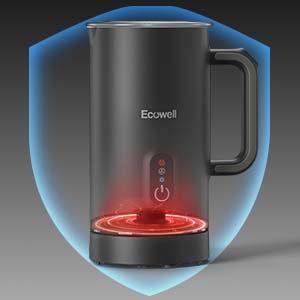ECOWELL Instant Milk Frother and Steamer- Black